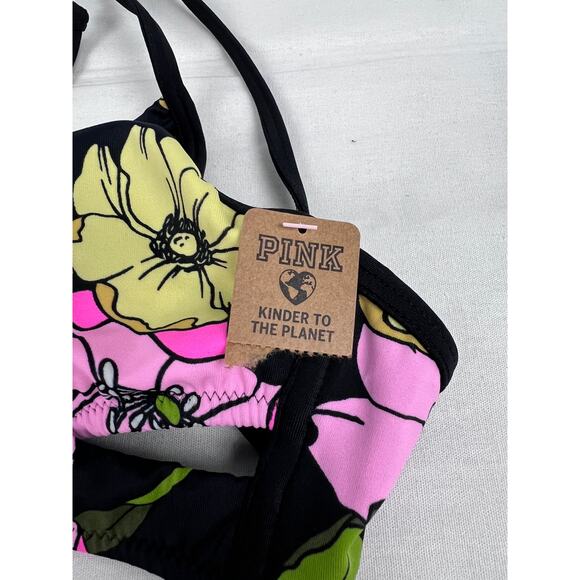 NWT Victoria's Secret PINK Bikini Top Wrap Crossover Floral Island Swim Beachy - Picture 5 of 7